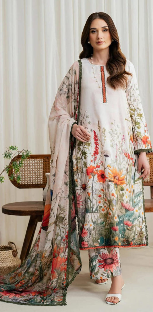 ASIFA NABEEL Printed Lawn 3pc (Unstitched)