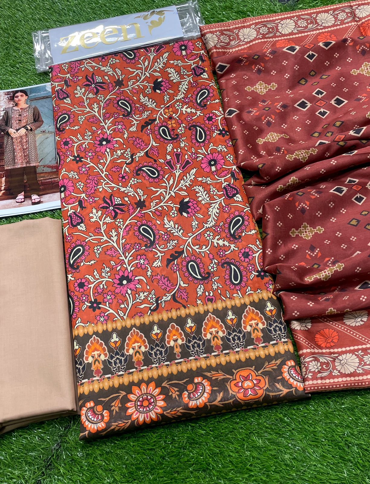 ZEEN Printed Lawn 3pc (Unstitched)