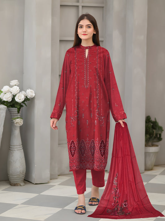 RAKHNA Original Embroidered 3pc Suit (unstitched)